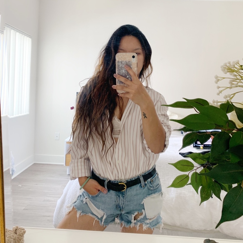 Oversized button down blouse